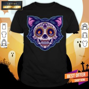 Cat Sugar Skull Dia De Muertos Day Dead Shirt