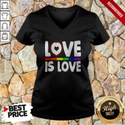 Love Is Love LGBT Gay Pride Heart V-neck