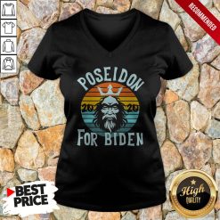 Poseidon For Biden 2020 Anti Trump Election Vintage Retro V-neck
