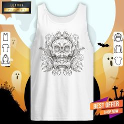Sugar Skull Simple Day Of The Dead Vintage Tank Top