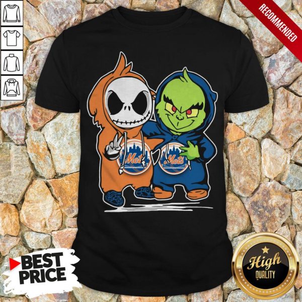 Baby Jack Skellington And Baby Grinch New York Mets Shirt