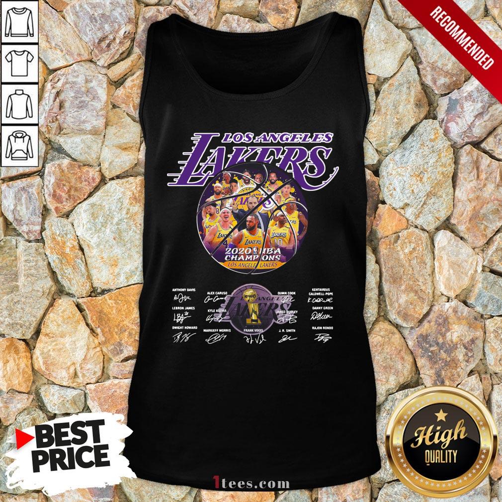 Los Angeles Lakers 2020 NBA Champions All Players Signatures Tank Top