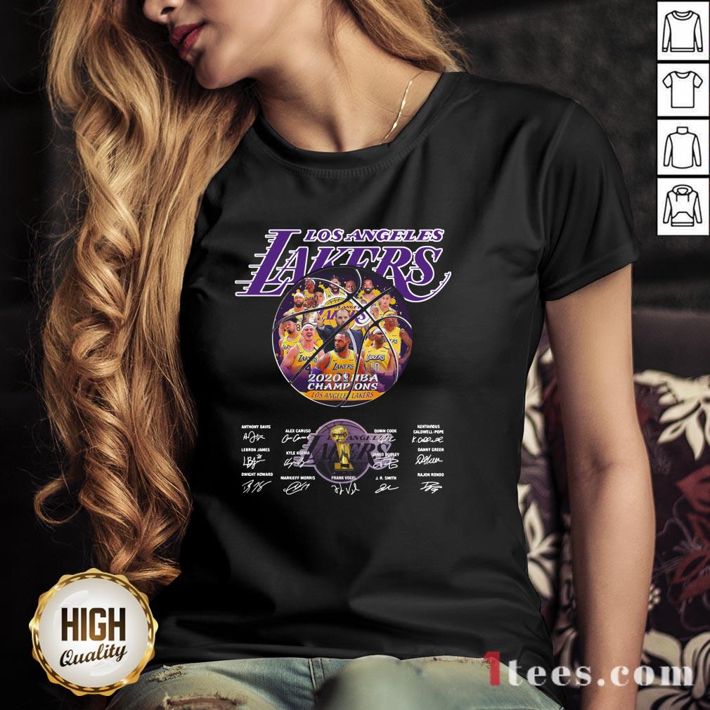 Los Angeles Lakers 2020 NBA Champions All Players Signatures V-neck