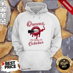 Queens Are Born In October Lipstick Hoodie