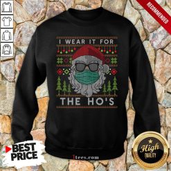 Santa Claus Face Mask I Wear It For The Ho’S Ugly Christmas Sweatshirt