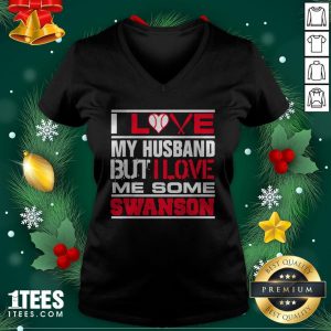 Hot I Love My Husband But I Love Me Some Swanson Atlanta Softball V-neck - Design By 1tee.com