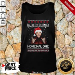 Original Post Malone All I Want For Christmas Is Home Malone Ugly Christmas Tank Top - Design By T-shirtbear.com