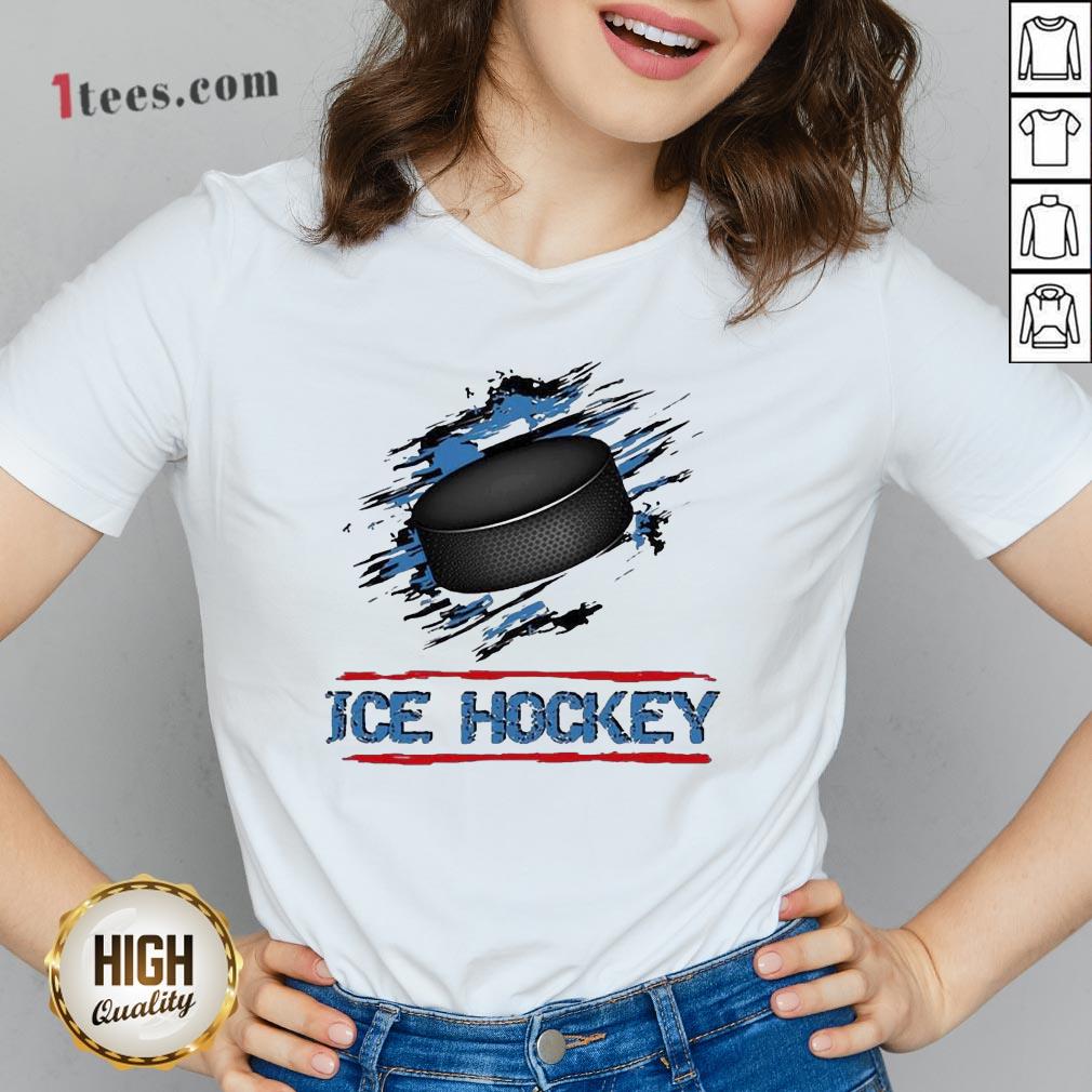 Perfect Ice Hockey V-neck Design By T-shirtbear.com