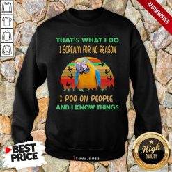 Perfect Parrot That’s What I Do I Scream For No Reason I Poo On People And I Know Things Vintage Sweatshirt Design By T-shirtbear.com