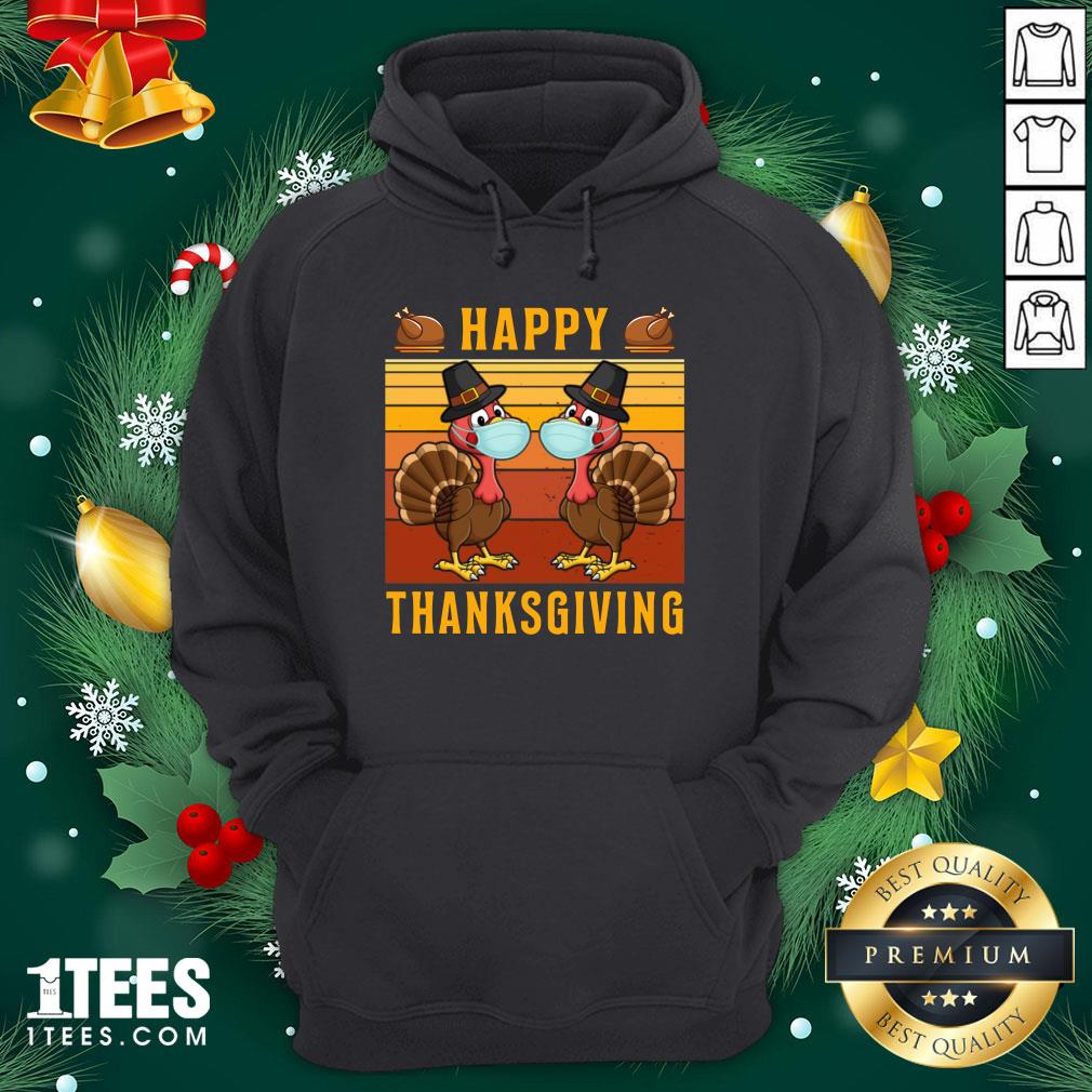 Perfect Thanksgiving 2020 Turkey With Mask Retro Vintage Hoodie - Design By 1tee.com