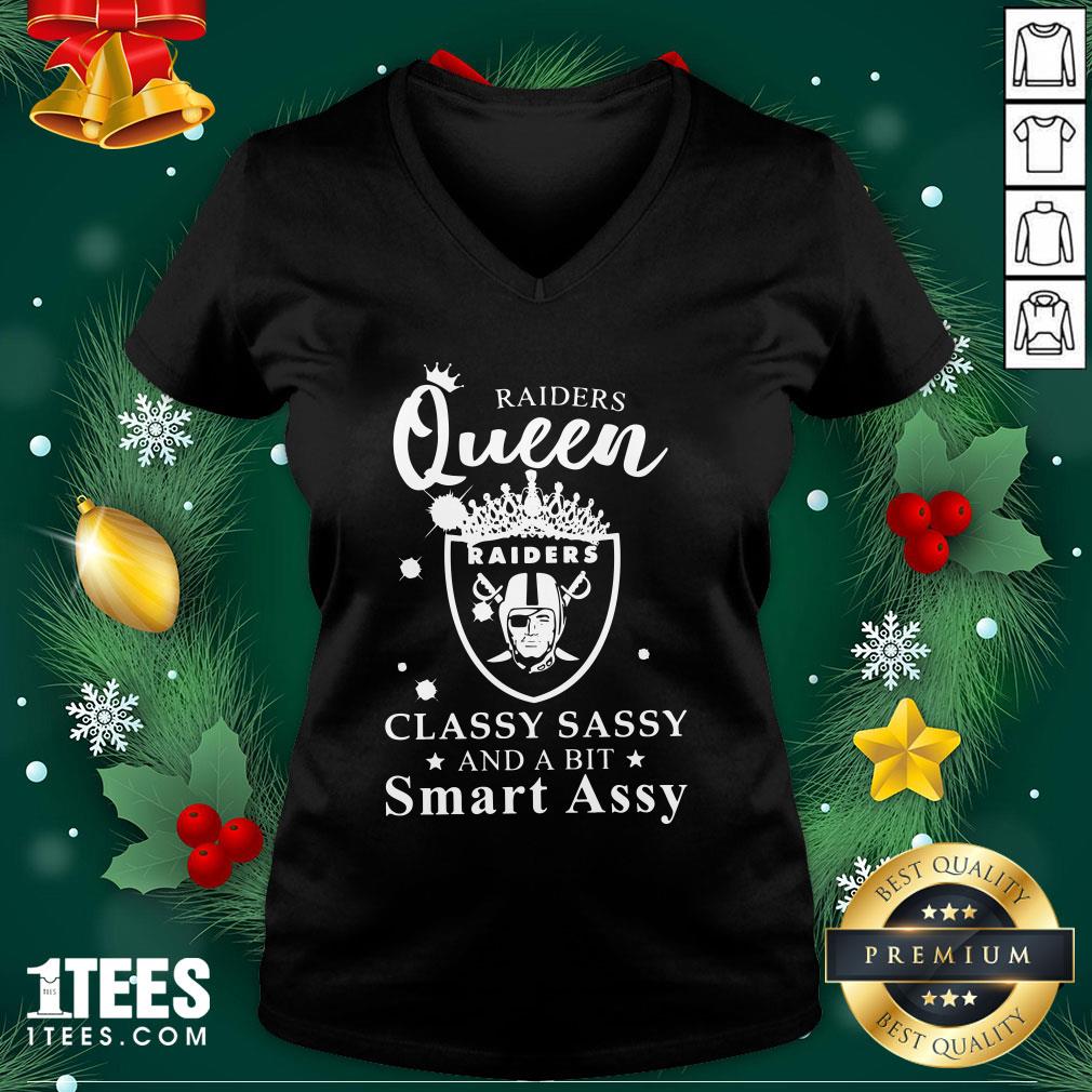 Pretty Raiders Queen Raiders Classy Sassy And A Bit Smart Assy V-neck - Design By 1tee.com