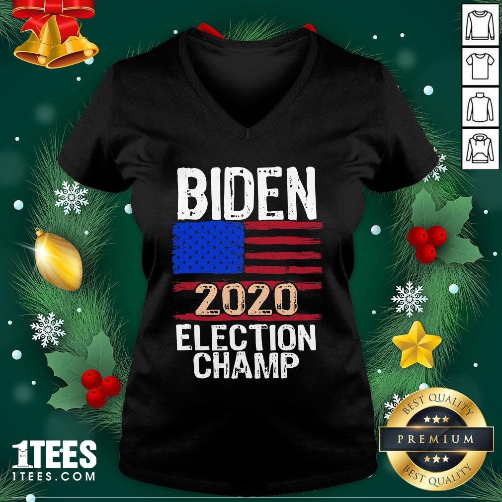 Wonderful Biden 2020 Election Champ American Flag V-neck - Design By 1tee.com