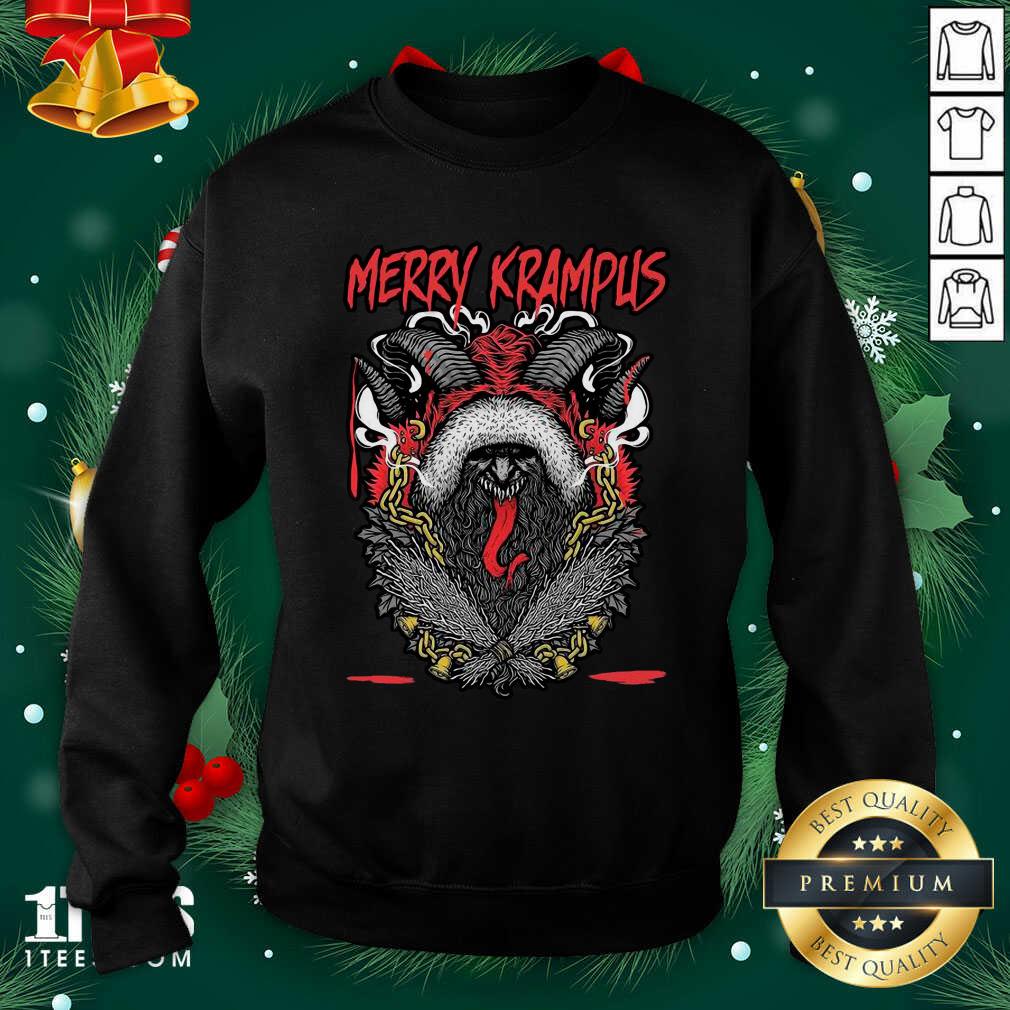 Merry Krampus Christmas Psychobilly Sweatshirt- Design By 1Tees.com