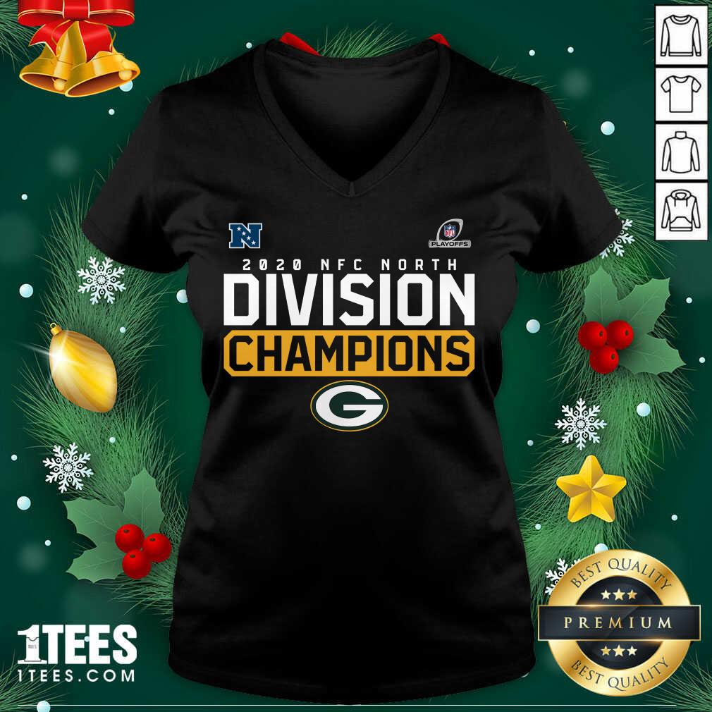 2020 NFC North Division Champion Green Bay Packers V-neck- Design By 1Tees.com
