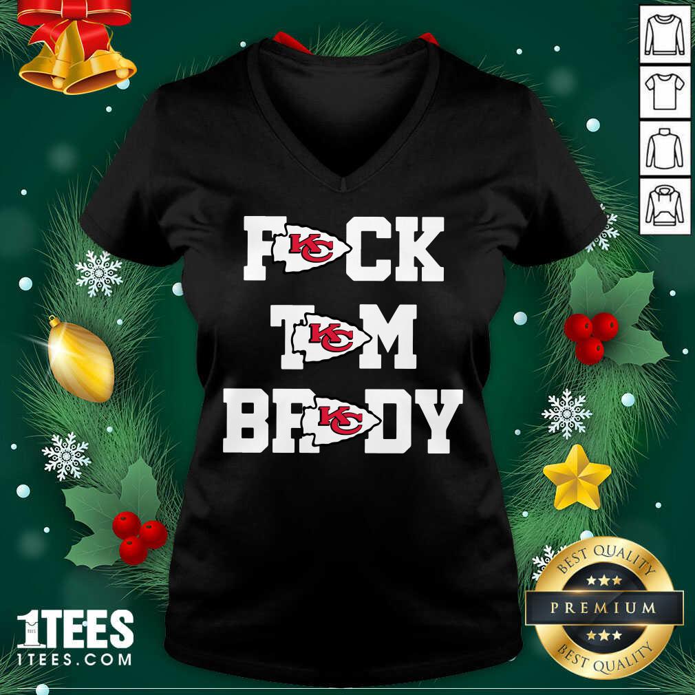 Fuck Tom Brady Kansas City Chiefs V-neck- Design By 1Tees.com