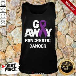Go Away Pancreatic Cancer Awareness Purple Ribbon Tank Top- Design By 1Tees.com