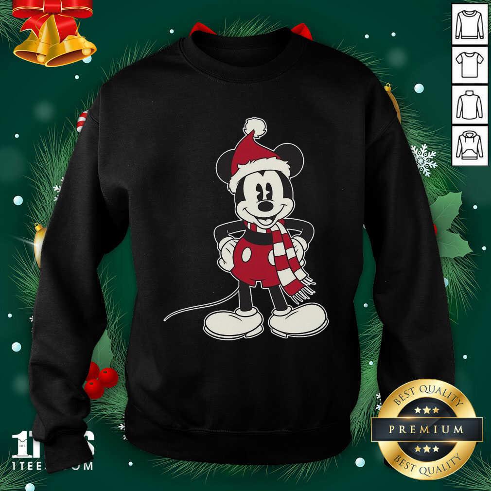 Mickey Mouse Santa Hat Merry Christmas Sweatshirt- Design By 1Tees.com