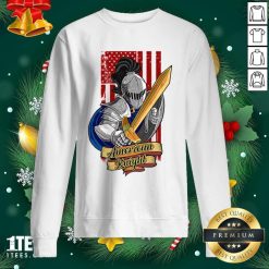 Knights Lover American Knight With Sword And Flag Sweatshirt- Design By 1tees.com