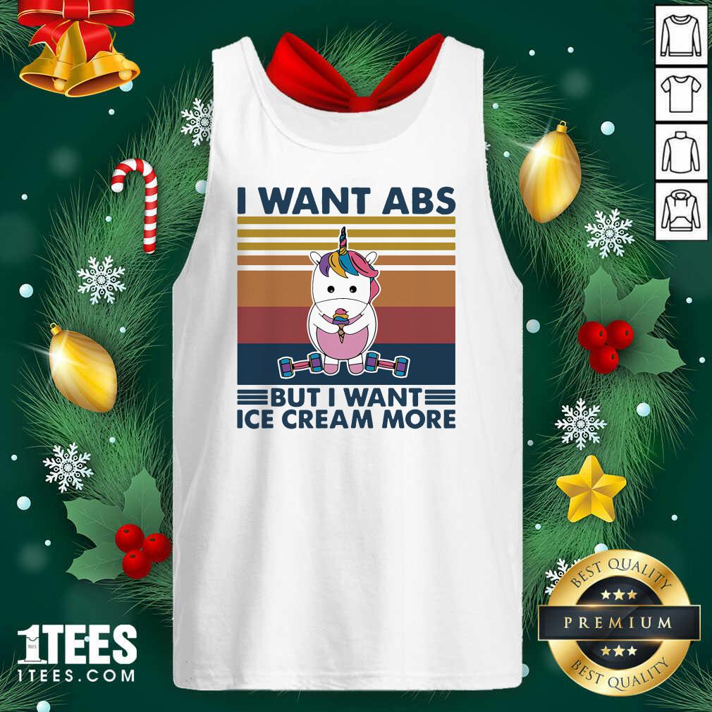 Unicorn I Want Abs But Want Ice Cream More Vintage Tank Top- Design By 1tees.com