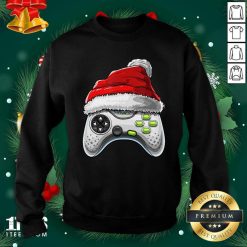 Video Game Controller Santa Hat Christmas Sweatshirt- Design By 1Tees.com