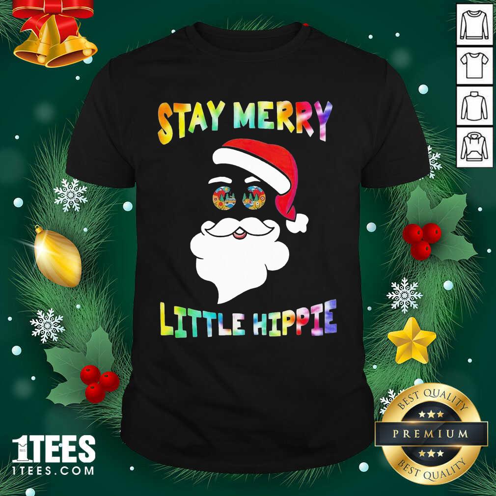 Santa Claus Stay Merry Little Hippie Christmas Shirt- Design By 1tees.com