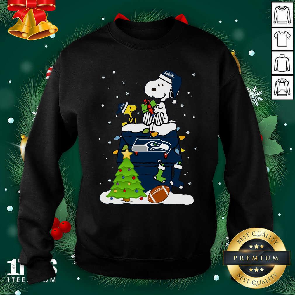 Snoopy Merry Christmas Nfl Seahawks Unisex Sweatshirt- Design By 1Tees.com