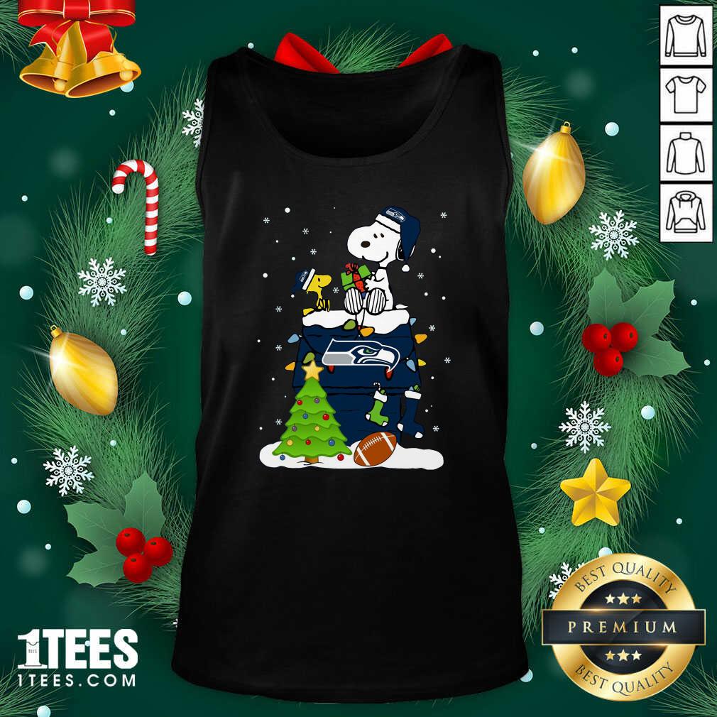 Snoopy Merry Christmas Nfl Seahawks Unisex Tank Top- Design By 1Tees.com