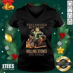 Yes I Am Old But I Saw The Rolling Stoned On Stage V-neck- Design By 1Tees.com