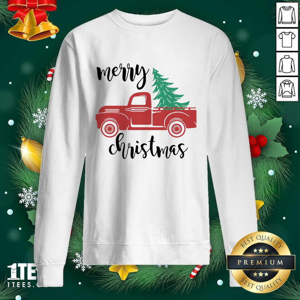 Merry Christmas Truck Christmas Sweatshirt- Design By 1tees.com