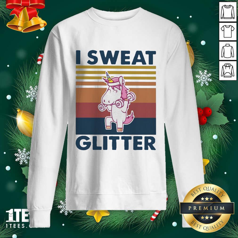 Unicorn I Sweat Glitter Vintage Sweatshirt- Design By 1tees.com