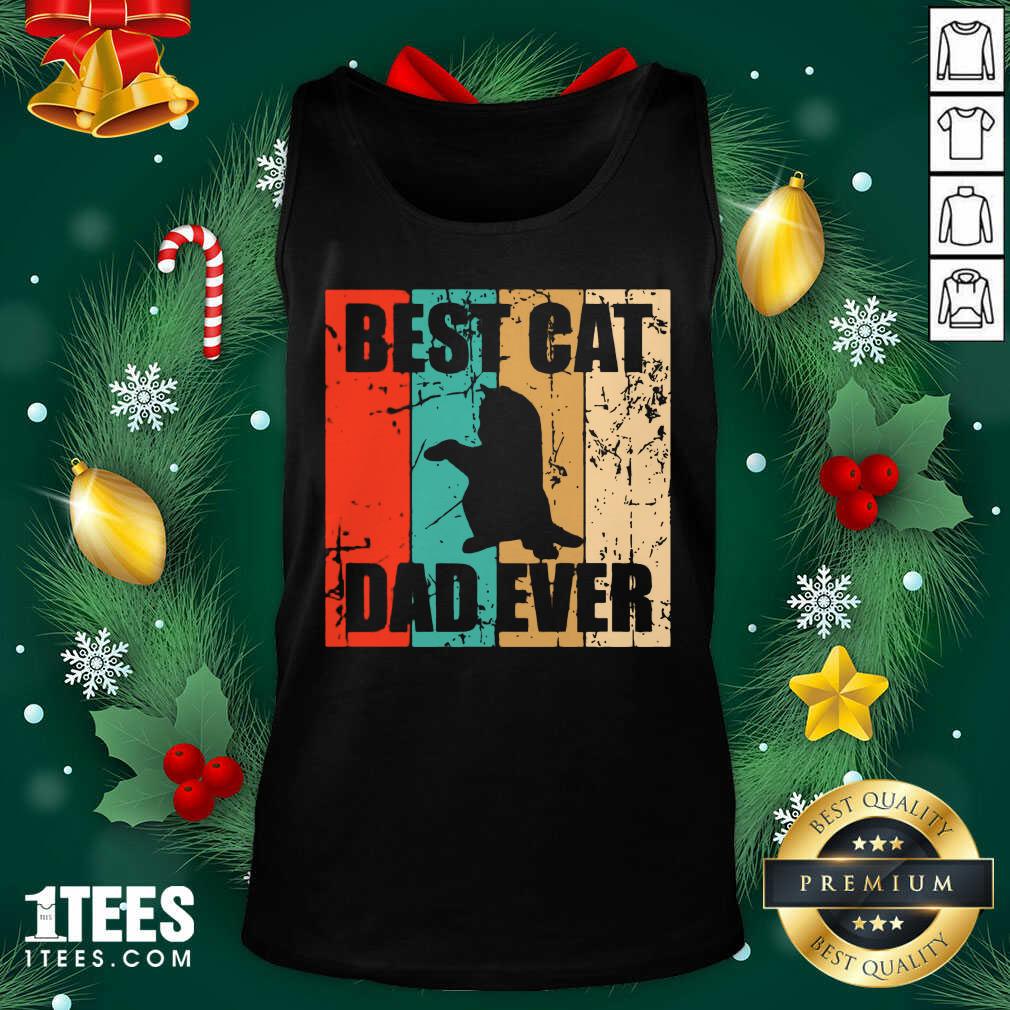 Best Cat Dad Ever Vintage Tank Top- Design By 1Tees.com