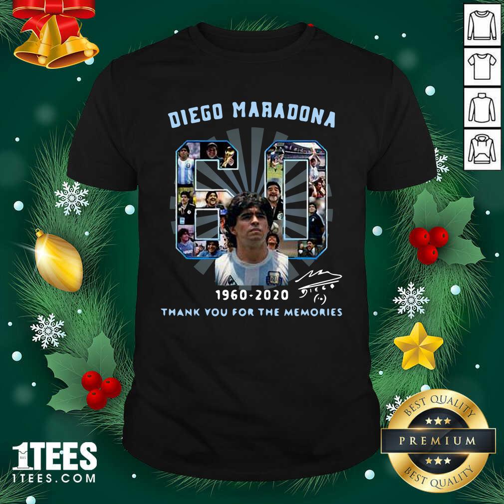 Diego Maradona 60 Years 1960 2020 Thank You For The Memories Shirt- Design By 1Tees.com