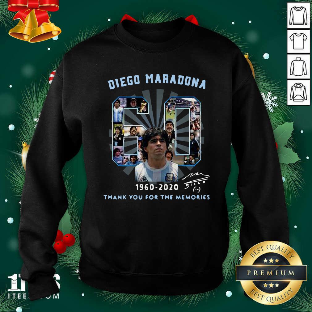 Diego Maradona 60 Years 1960 2020 Thank You For The Memories Sweatshirt- Design By 1Tees.com