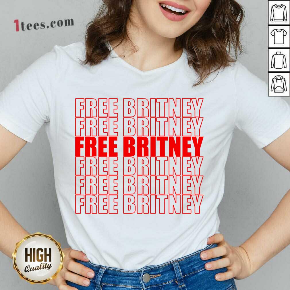 Free Britney Red V-neck- Design By 1Tees.com