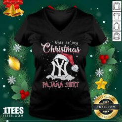 This is My Christmas Pajama New York Yankees V-neck- Design By 1Tees.com