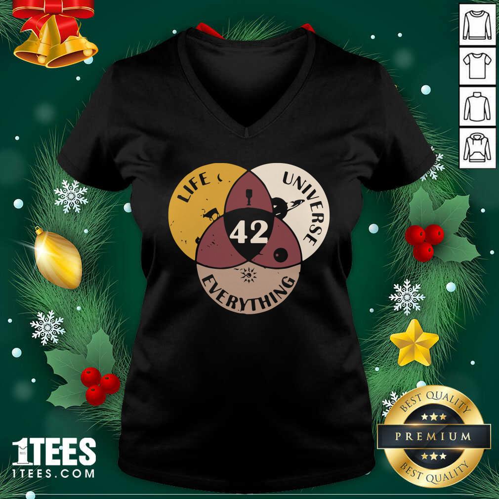 42 The Answer To Life Universe And Everything V-neck- Design By 1Tees.com