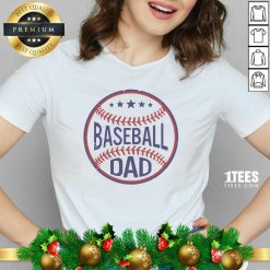Baseball Dad Player Son Fathers Day Husband Daddy Grandpa V-neck- Design By 1Tees.com