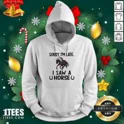 Sorry I’m Late I Saw A Horse Funny Hoodie- Design By 1Tees.com