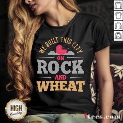 We Built This City On Rock And Wheat Settlers Board Game V-neck- Design By 1tees.com