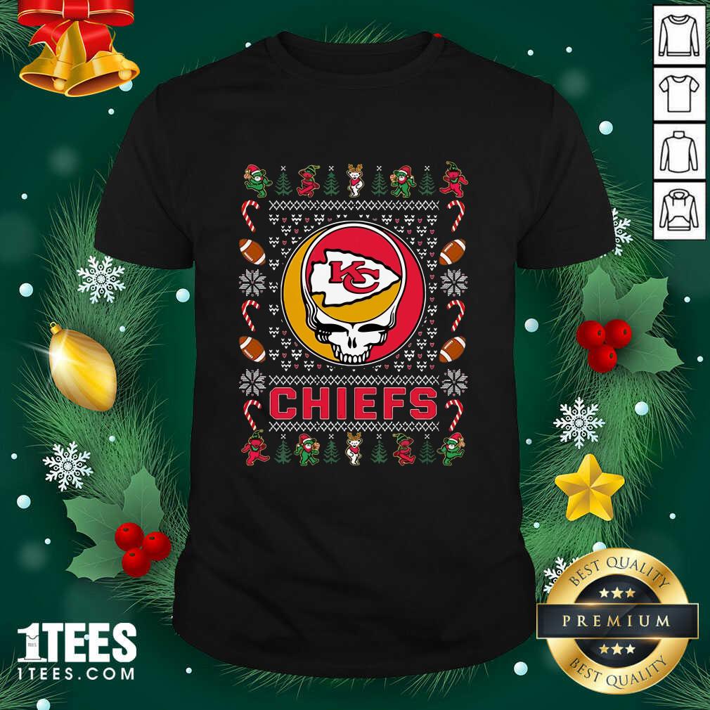 Kansas City Chiefs Grateful Dead Christmas Ugly Shirt- Design By 1Tees.com