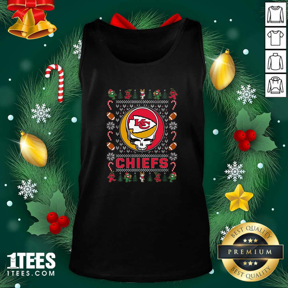 Kansas City Chiefs Grateful Dead Christmas Ugly Tank Top- Design By 1Tees.com