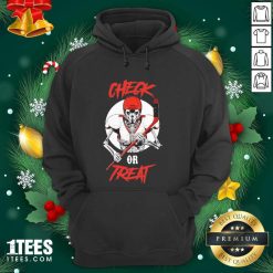 Skeleton Hockey Check Or Treat Hoodie- Design By 1Tees.com