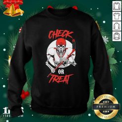 Skeleton Hockey Check Or Treat Sweatshirt- Design By 1Tees.com
