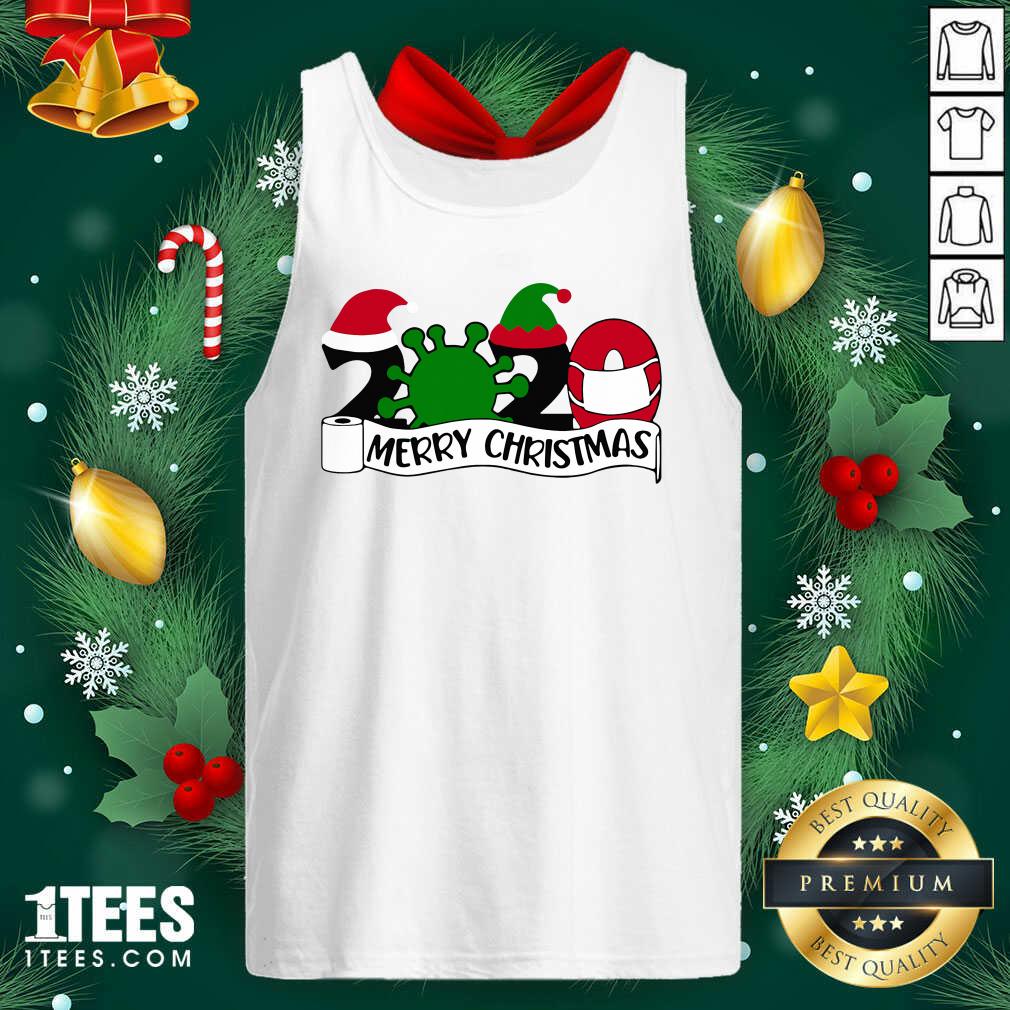 Merry Christmas 2020 Santa Elf Coronavirus Tank Top- Design By 1Tees.com
