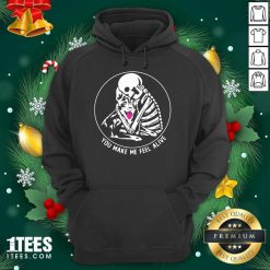 Skeleton Hug German Shepherd You Make Me Feel Alive Hoodie- Design By 1Tees.com