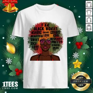Black History Month Natural Hair Afro Word Art Black Women Gift Shirt- Design By 1Tees.com