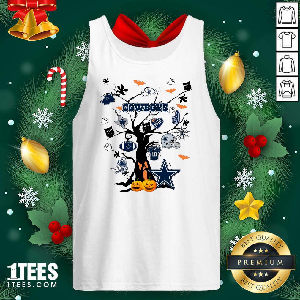 Dallas Cowboys And Ghost On Tree Tank Top- Design By 1Tees.com