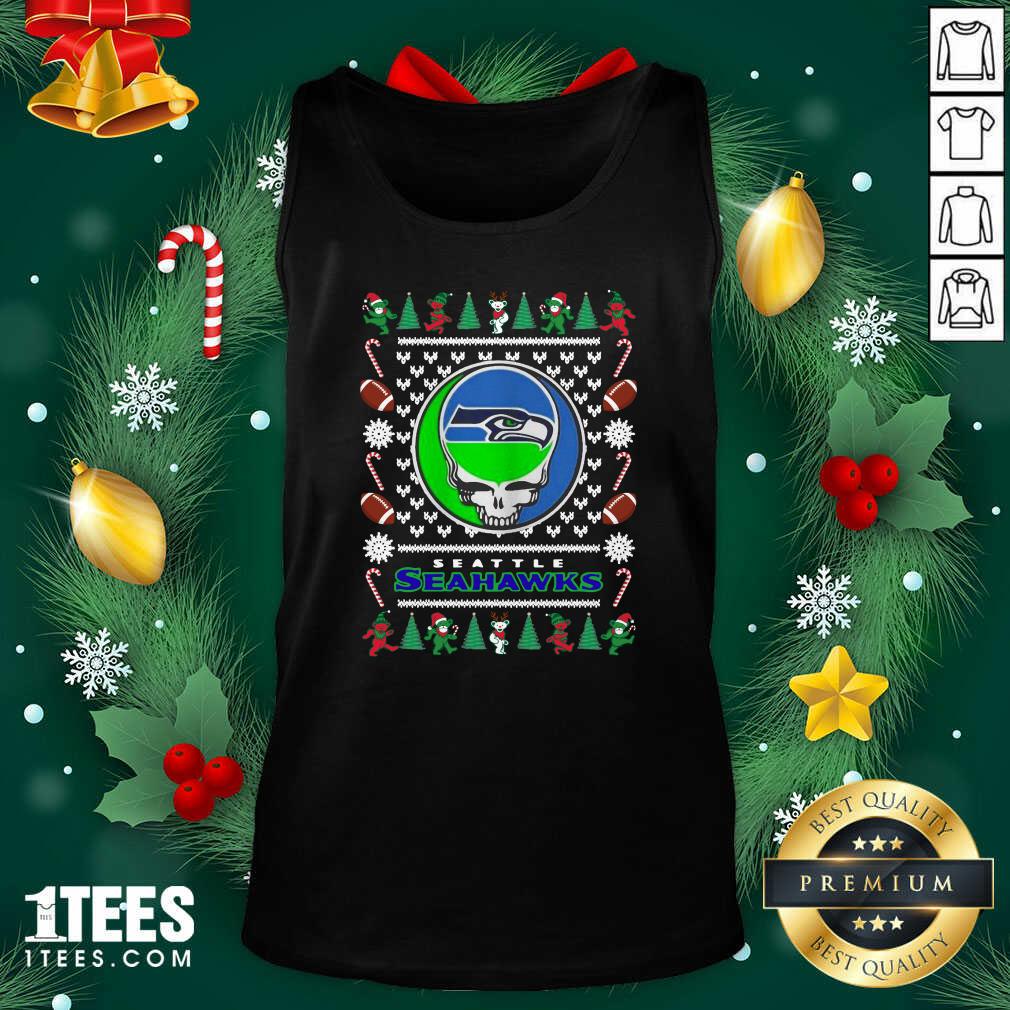 Seattle Seahawks Grateful Dead Ugly Christmas Tank Top- Design By 1Tees.com