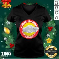 Knife Hands Communicating Complex V-neck- Design By 1Tees.com