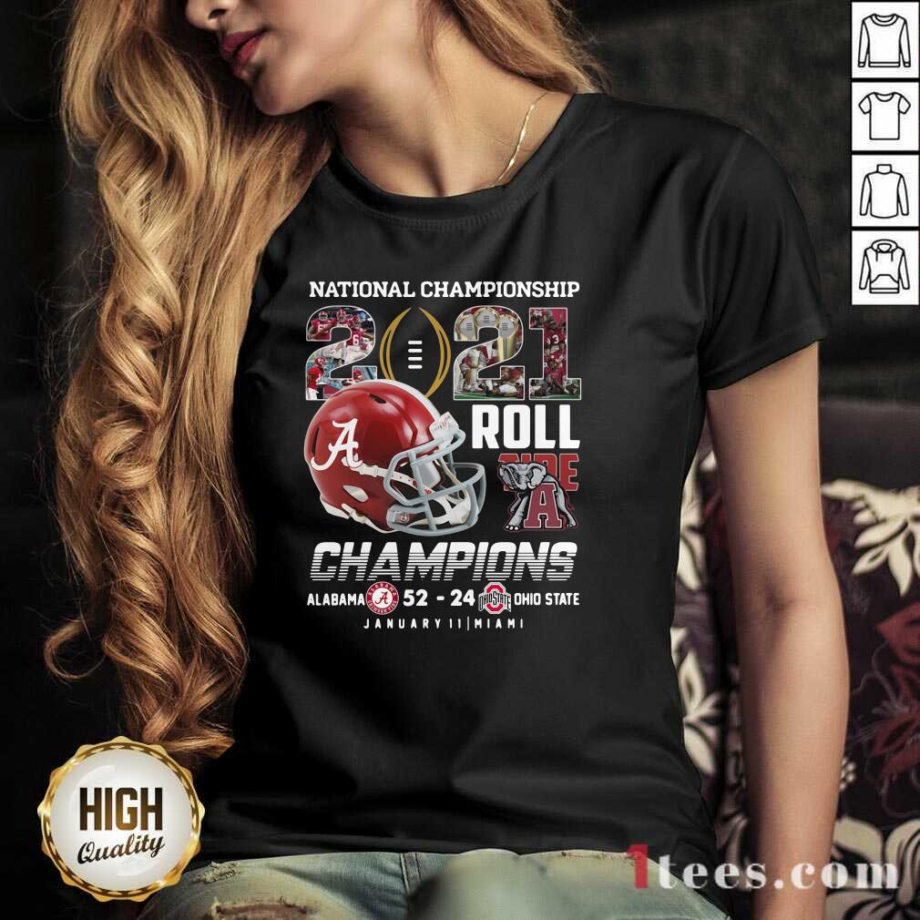 Alabama Crimson Tide National Championship 2021 Champion Alabama 52 24 Ohio State V-neck